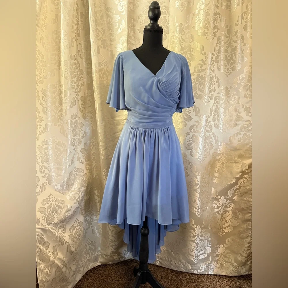 Chic High-Low Blue Dress for Women/C131 - Picture 2 of 7